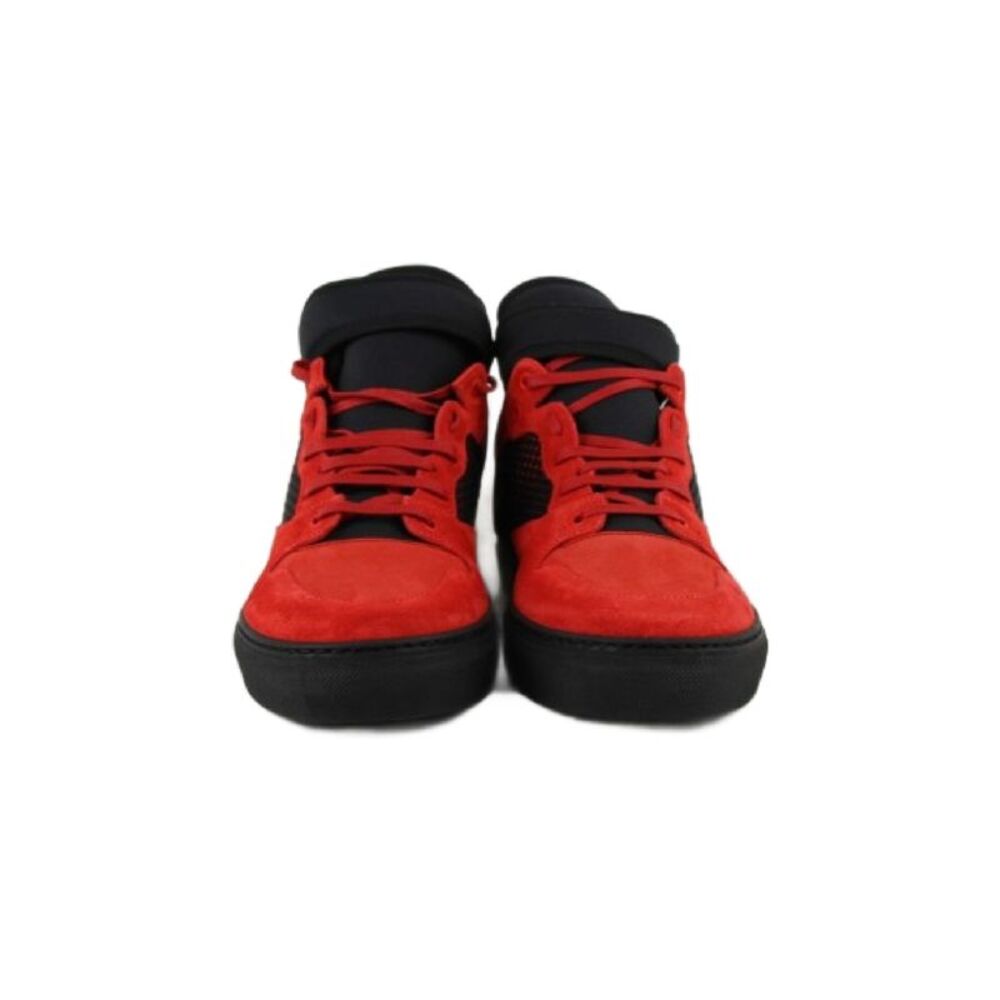 Balenciaga Men's High Top Black / Red Suede Leather Sneakers (42 EU / 9 US) - Picture 4 of 7